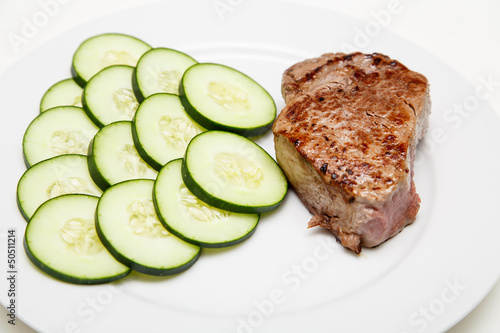 Steak with Cucumbers