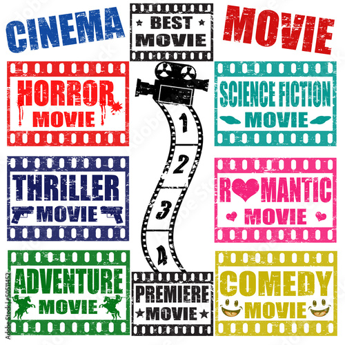 Movie genres stamps