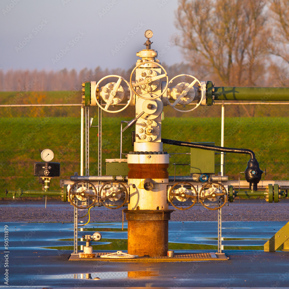 Fototapeta premium Natural gas production wellhead