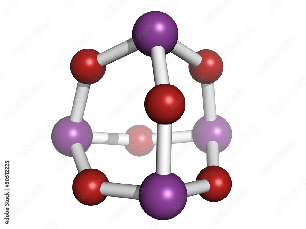 Obraz premium Arsenic trioxide (As2O3, As4O6), chemical structure
