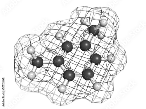 Xylene (meta-xylene, xylol) aromatic hydrocarbon, molecular mode photo