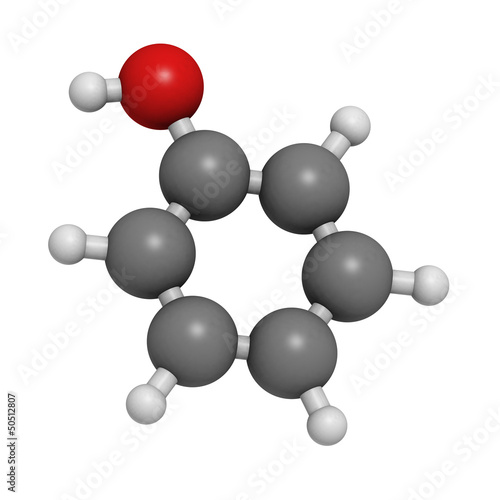 Tableau sur toile Phenol (carbolic acid), molecular model