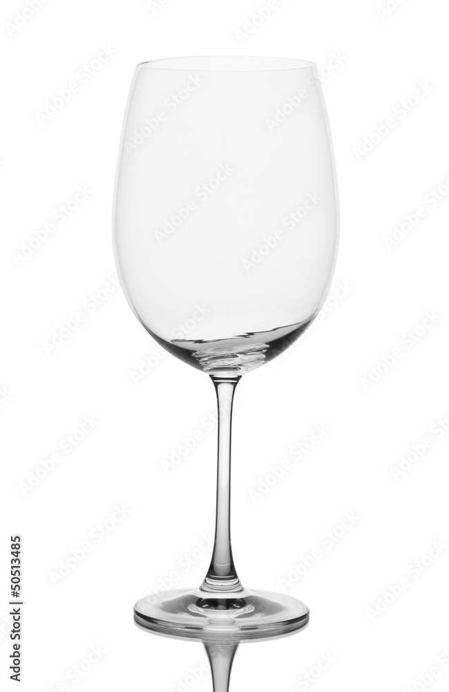 Empty wine glass isolated on white Empty wine glass isolated on white