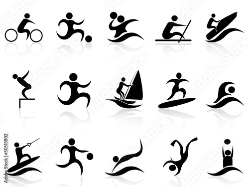 summer sport icons set