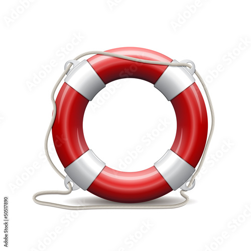 Red life buoy.