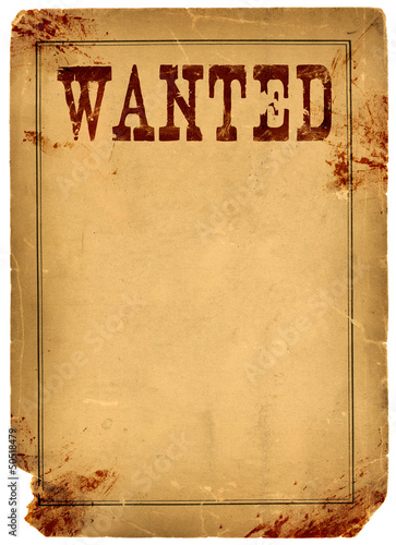 Blood Stained Wanted Poster 1800s Wild West photo