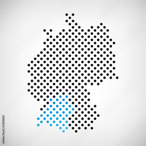 Baden-Württemberg in Deutschland Karte punktiert