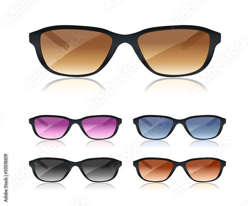 set of black sunglasses