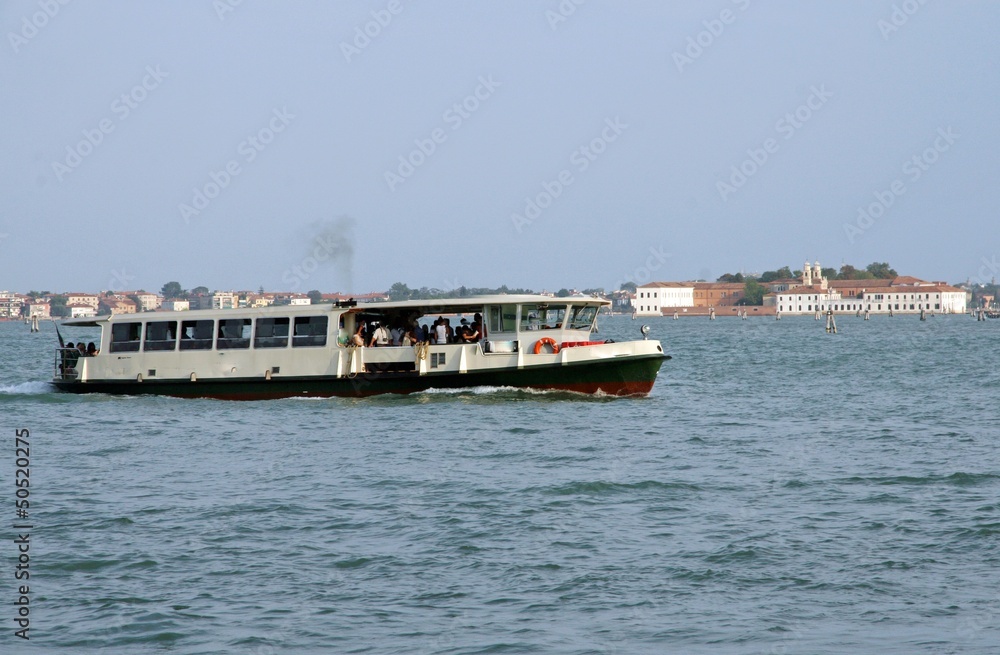 Ferry ship to transport tourists in Venice