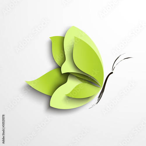 Green paper butterfly