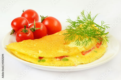 Omelet with herbs and vegetables
