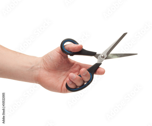 hand holding a scissors