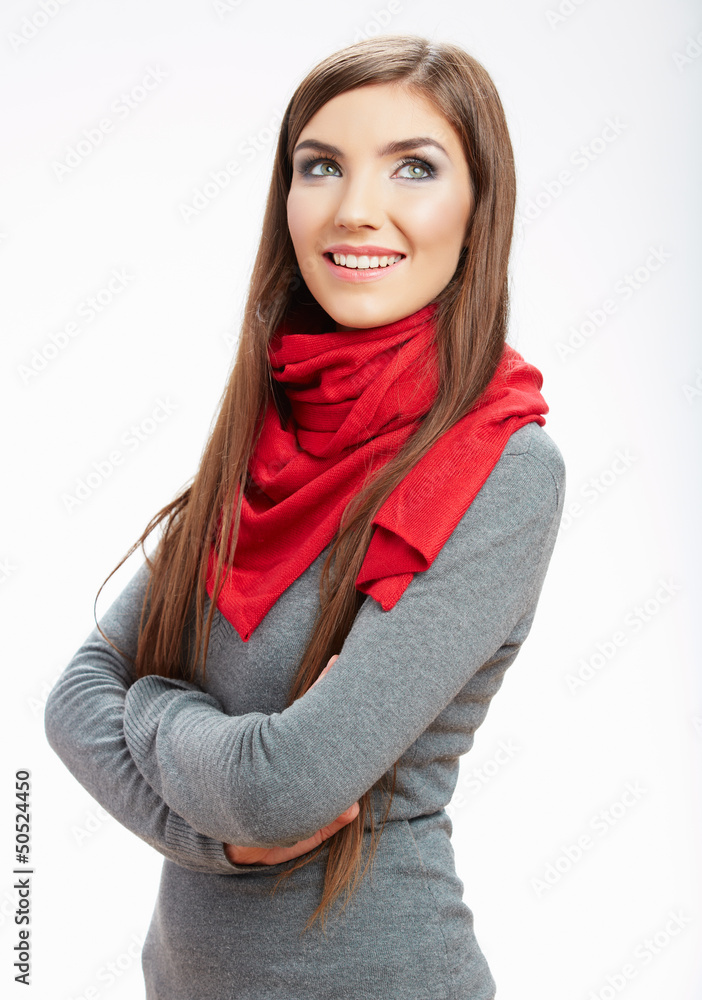 Young casual woman style isolated over white Young casual woman style isolated over white