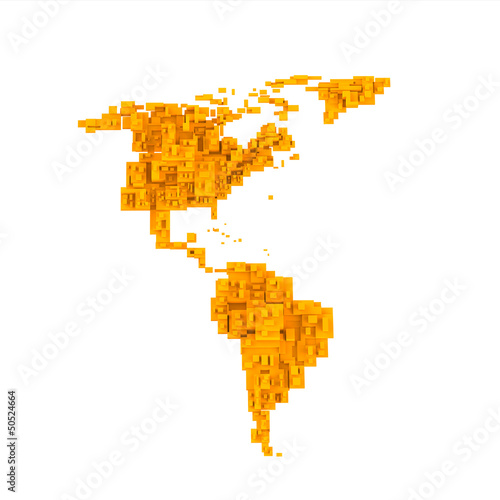 3d map of america, cube design