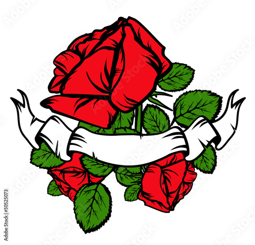 Vintage Roses and Banner