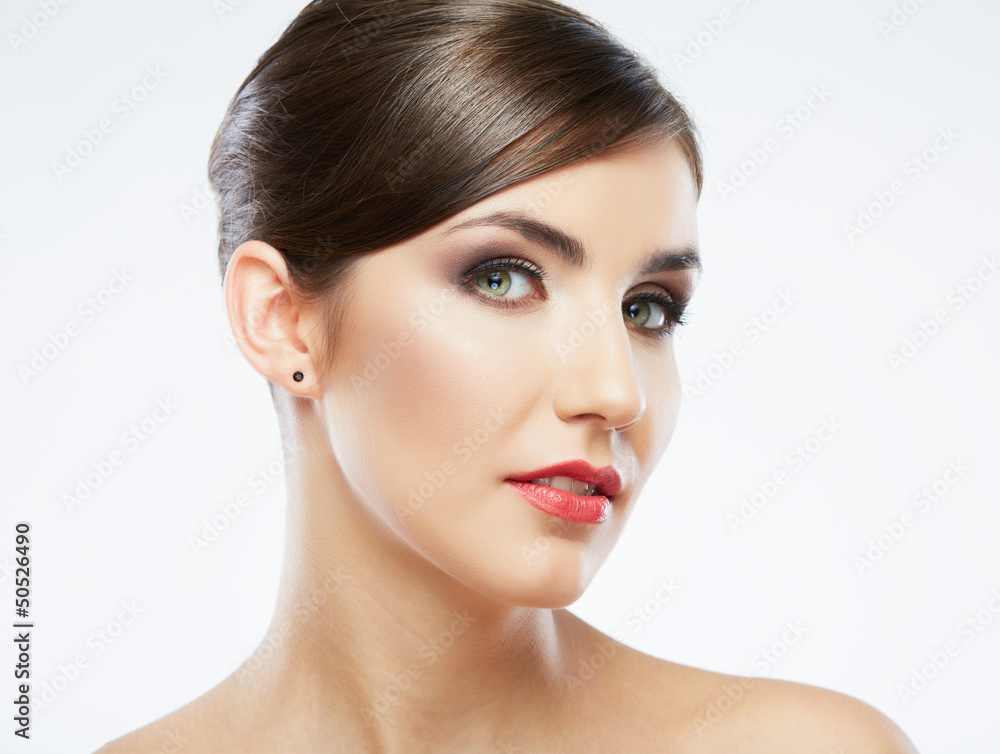 Obraz premium Beauty style close up woman face portrait isolated