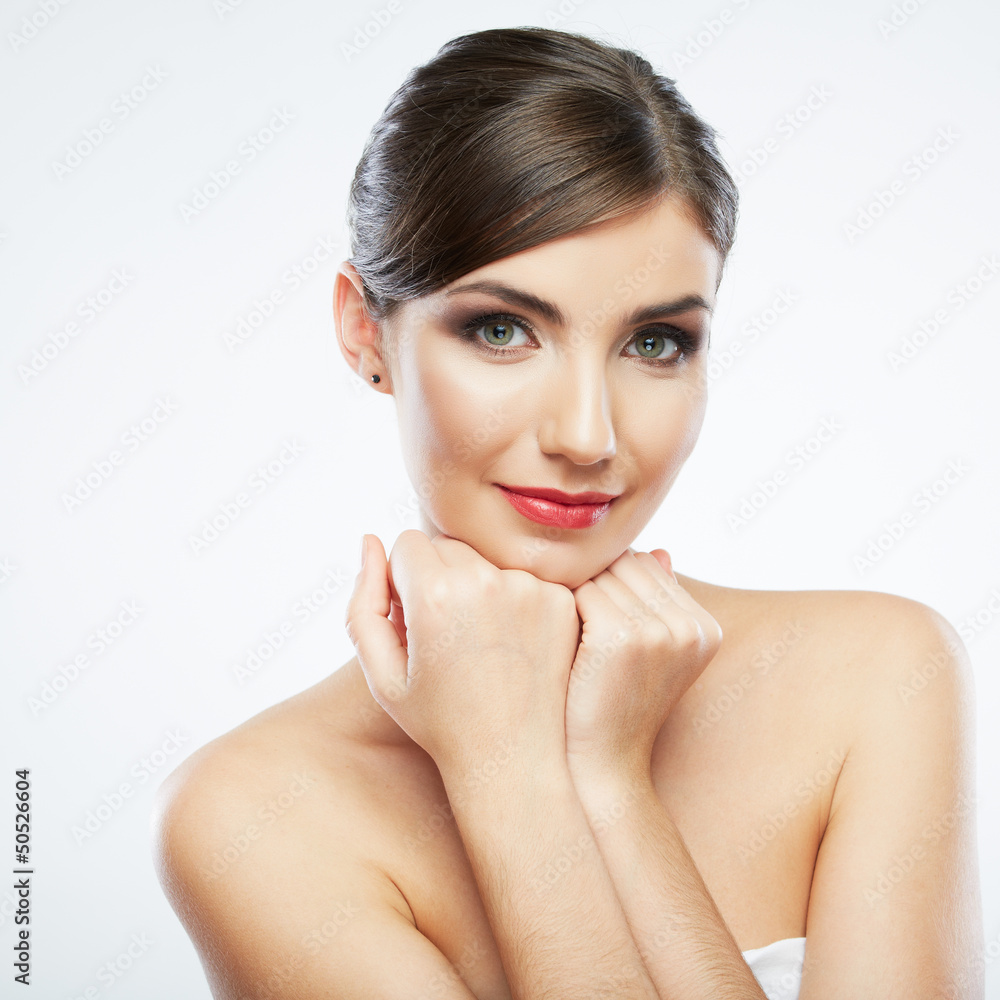 Woman beauty portrait. isolated on white. Woman beauty portrait. isolated on white.