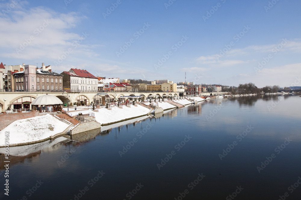 Walking on the Warta River. Gorzow Wielkopolski, Poland