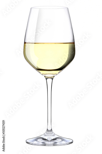 A glass of white wine photo