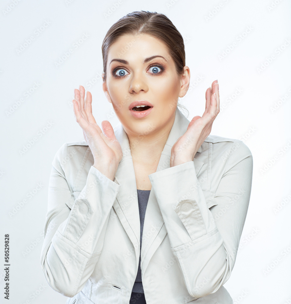 Portrait of smiling business woman, isolated on white Portrait of smiling business woman, isolated on white