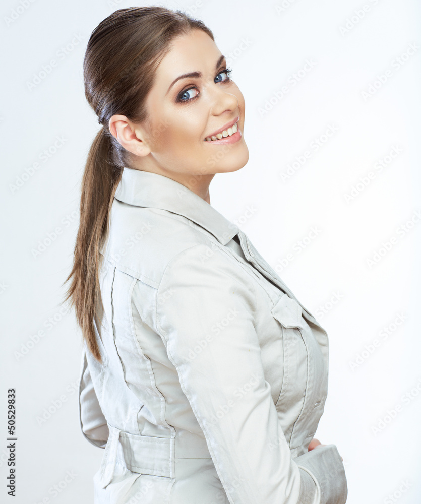 Portrait of smiling business woman, isolated on white Portrait of smiling business woman, isolated on white
