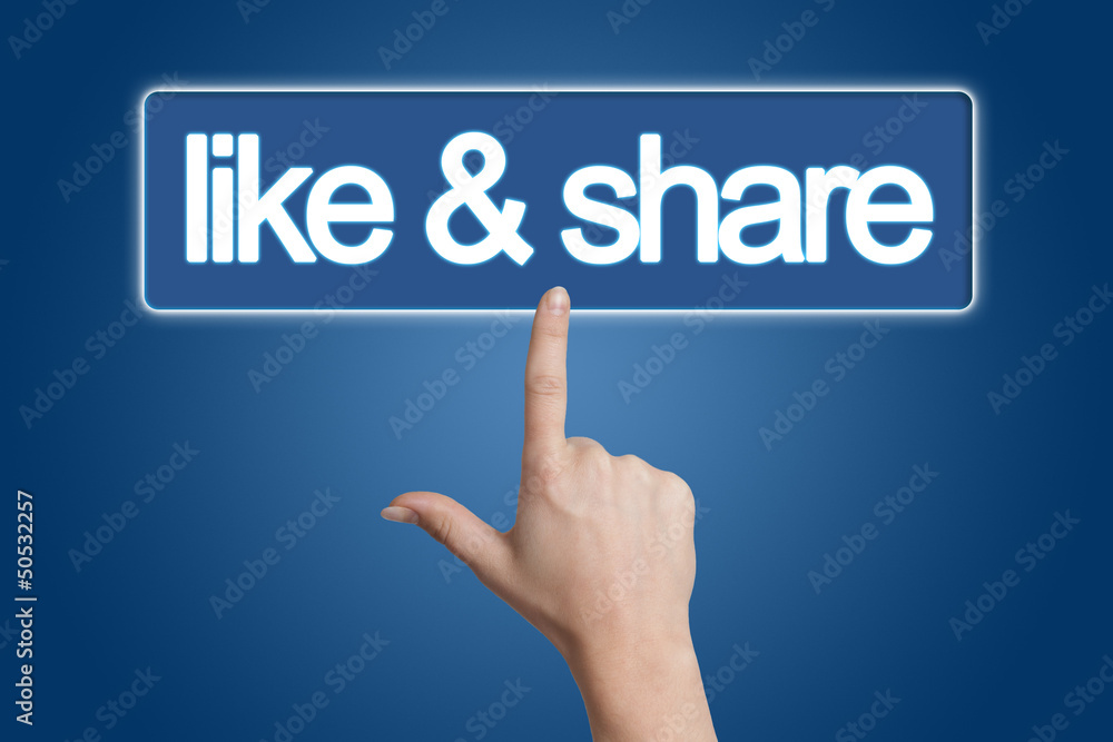 pressing like & share button pressing like & share button