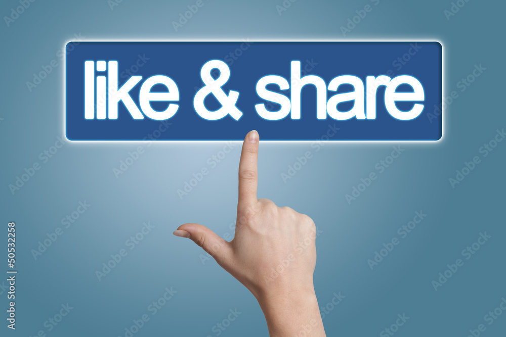 pressing like & share button pressing like & share button