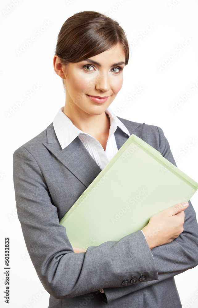 Portrait of smiling business woman with paper Portrait of smiling business woman with paper