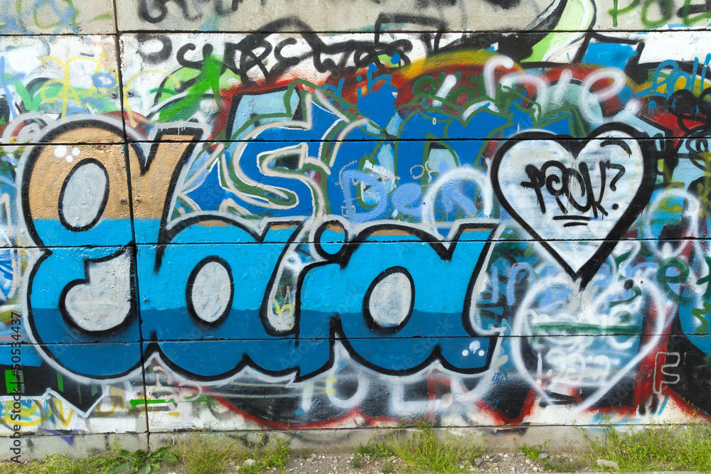 Graffiti on the wall.