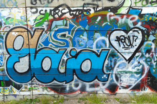 Graffiti on the wall.
