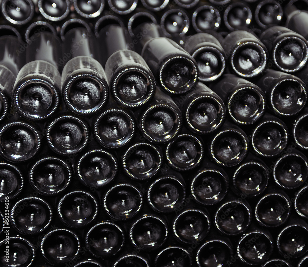 Fototapeta premium Old bottles of red wine