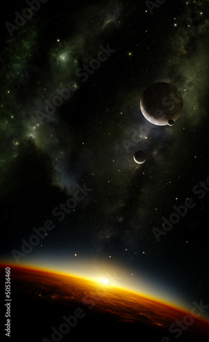 Fototapeta Naklejka Na Ścianę i Meble -  Planeten im Weltraum