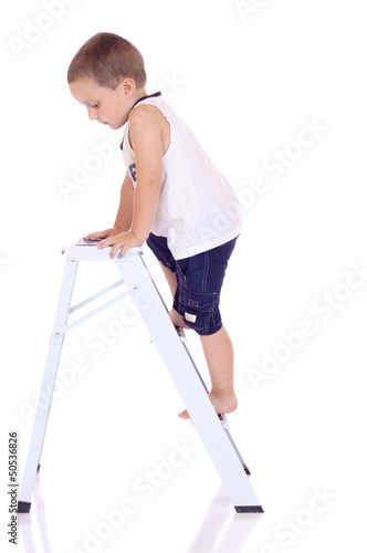 Climbing boy