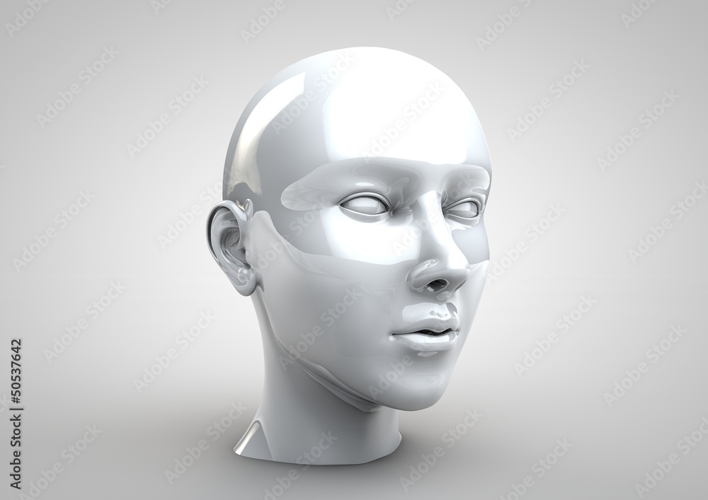 3D illustration of female human face 3D illustration of female human face