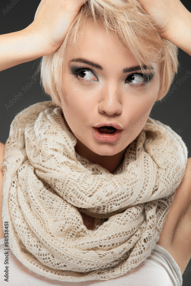 Woman portrait with blonde hair Woman portrait with blonde hair