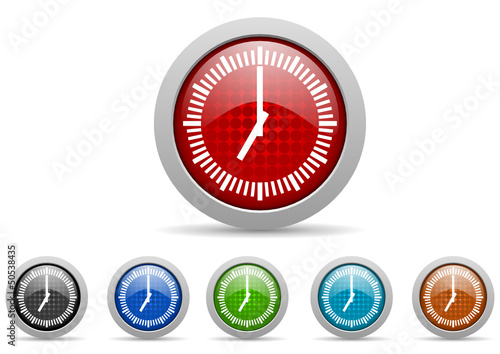 clock vector icon set
