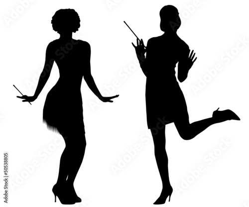 Silhouettes of women from cabaret