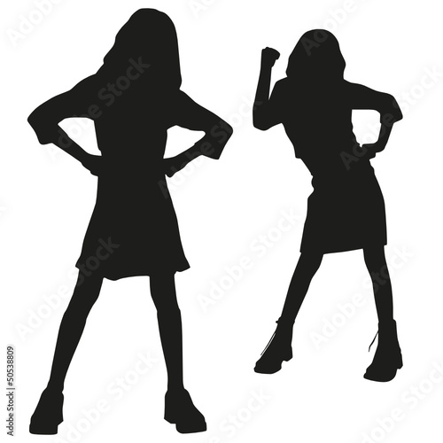 Silhouettes of teen