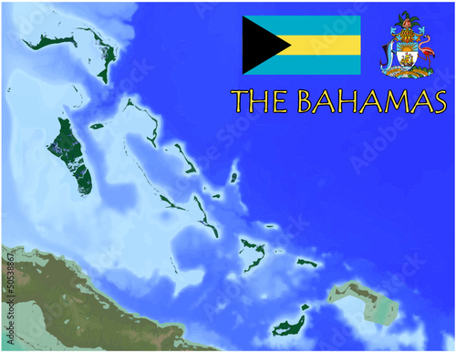 The Bahamas  America Caribbean national emblem map symbol motto