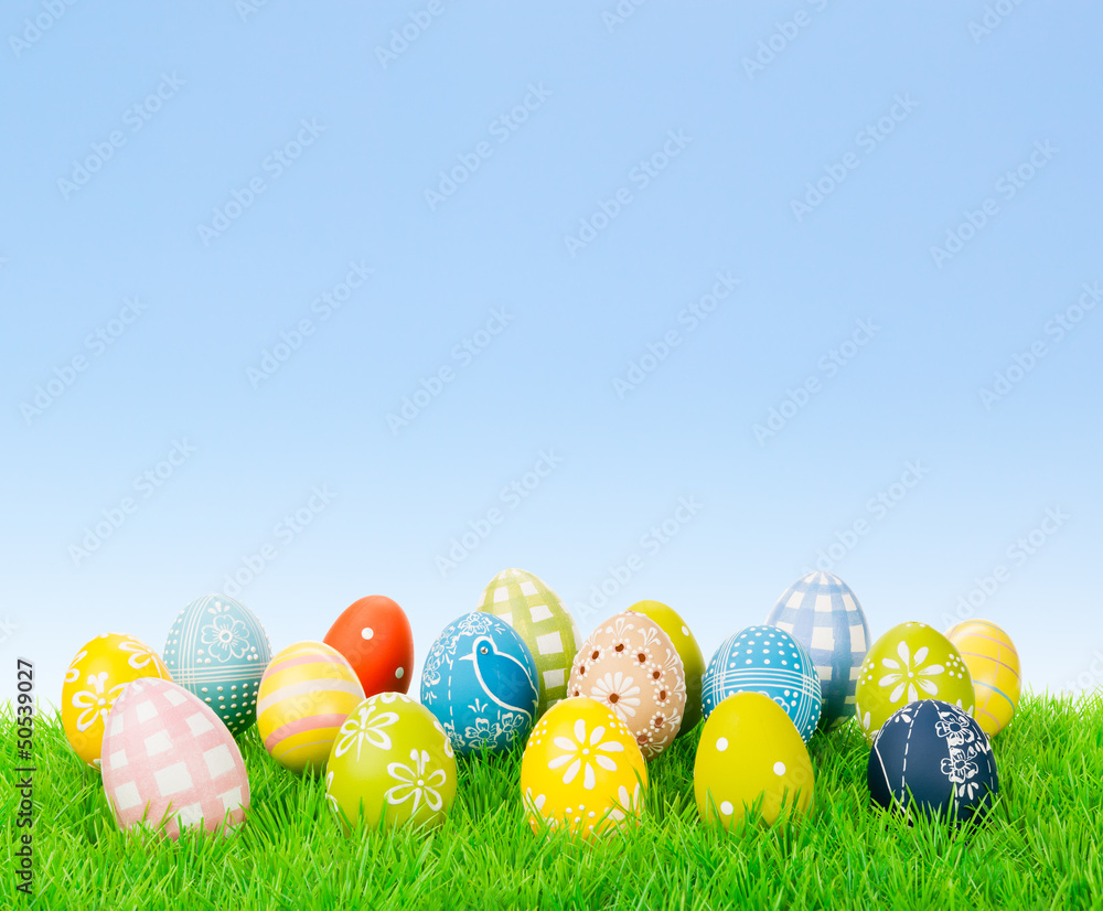 Easter egg collection with copy space Easter egg collection with copy space