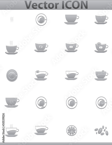 Vector brown coffee icons set. Cup and cafe icon © iKatod