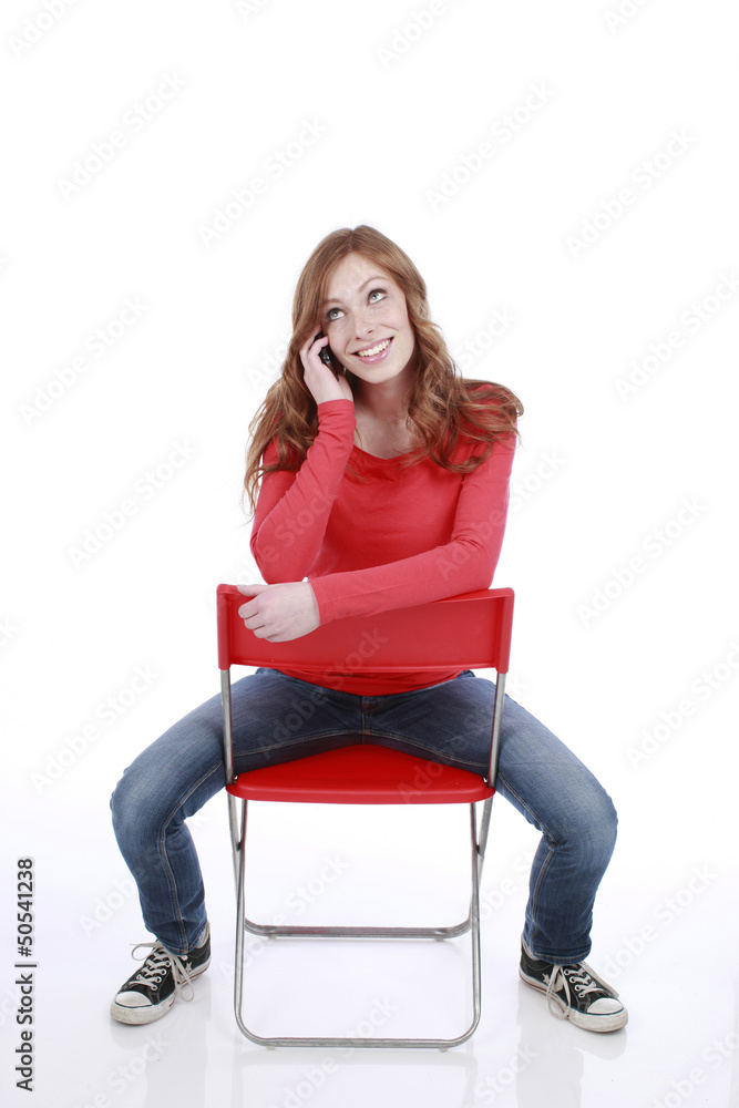 Glückliche Frau beim Telefonieren Glückliche Frau beim Telefonieren