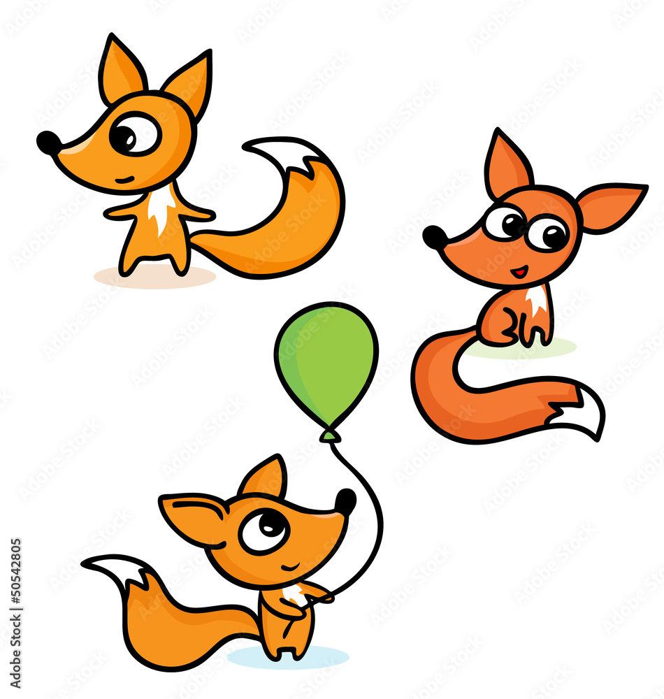 Obraz premium happy little foxes