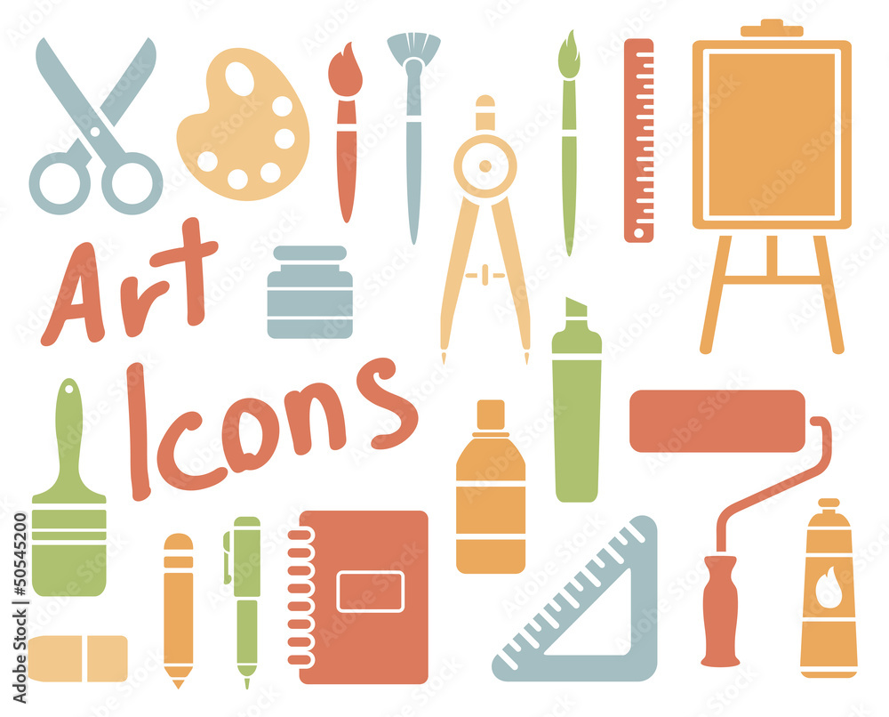 Fototapeta premium art icons set