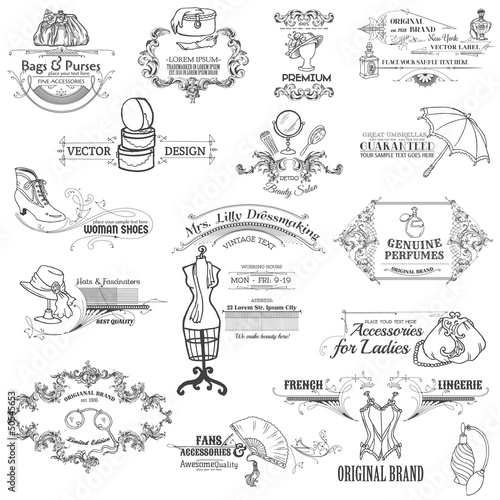 Calligraphic Design Elements and Vintage Frame collection