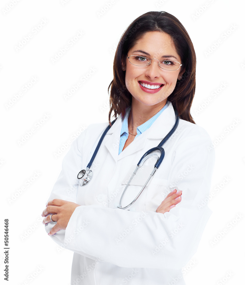 Smiling medical doctor woman with stethoscope. Smiling medical doctor woman with stethoscope.