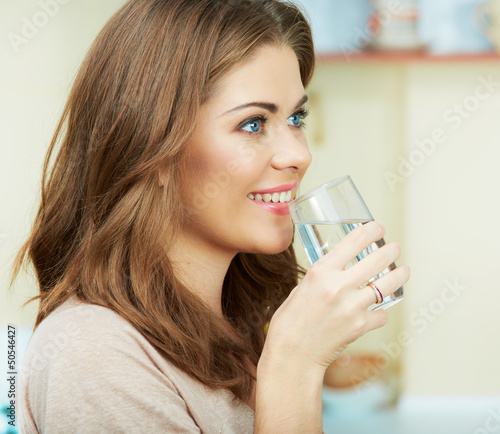 Woman with water glass