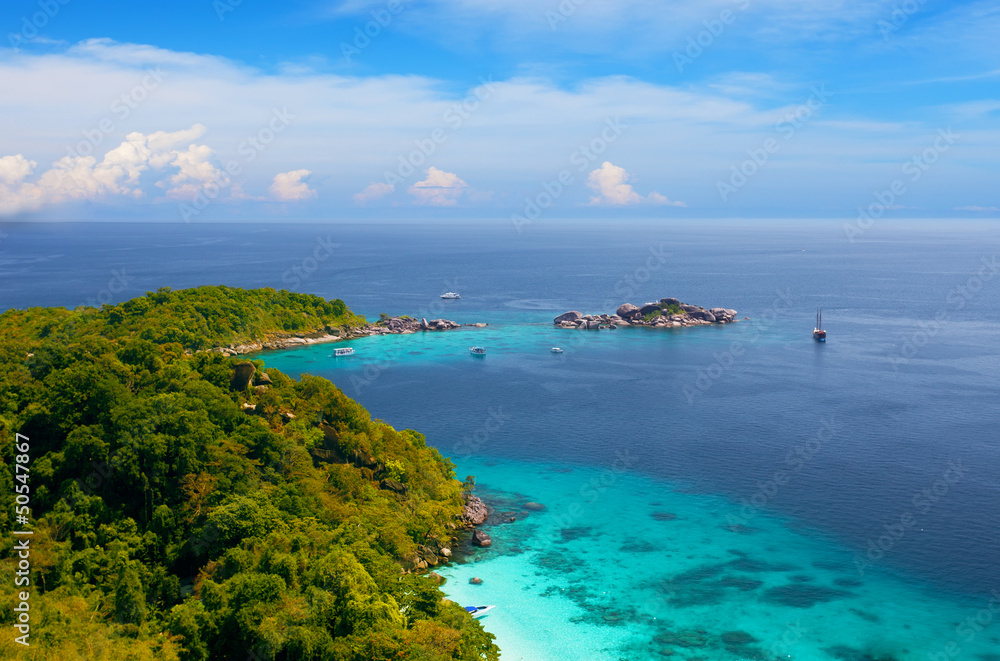 View from a viewpoint on  island Miang, Similan , Thailand