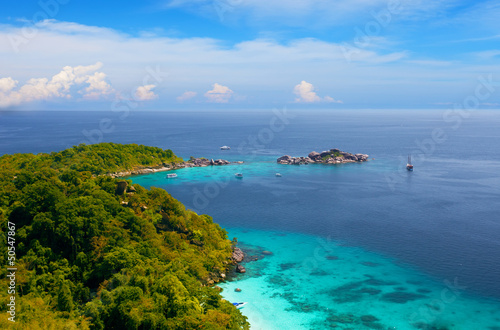 View from a viewpoint on island Miang, Similan , Thailand