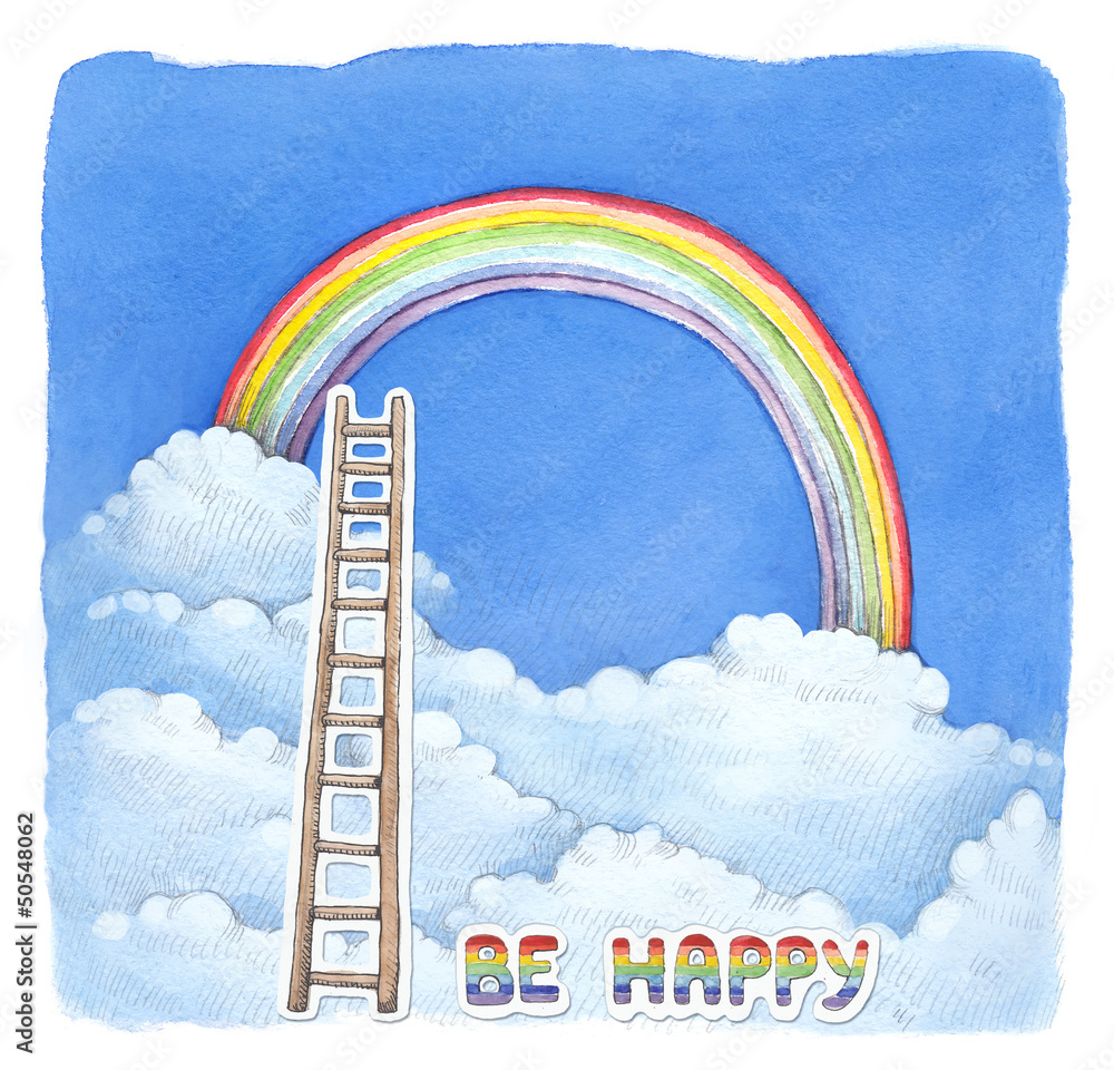 Fototapeta premium Watercolor illustration of rainbow